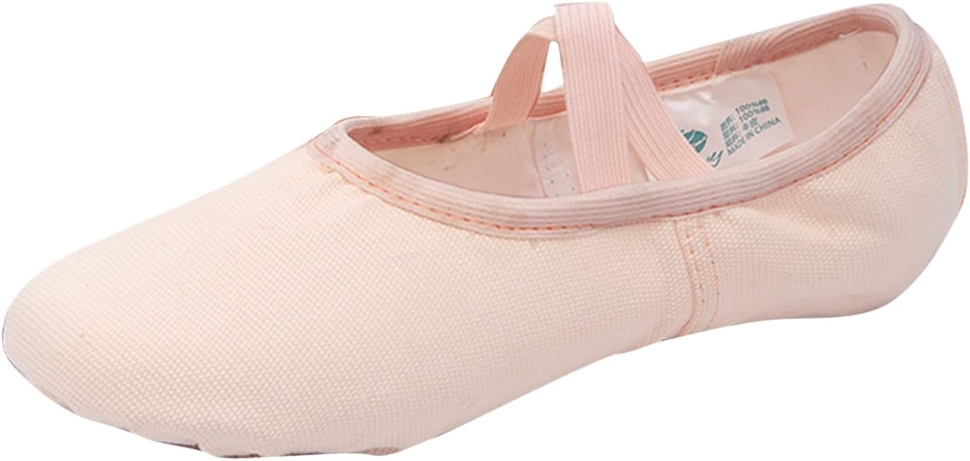 

Детские балетные туфли Танцевальные туфли для малышей Балетные тапочки для девочек Верх из полной замши Заранее сшитые эластичные балетные туфли для девочек Generic, A