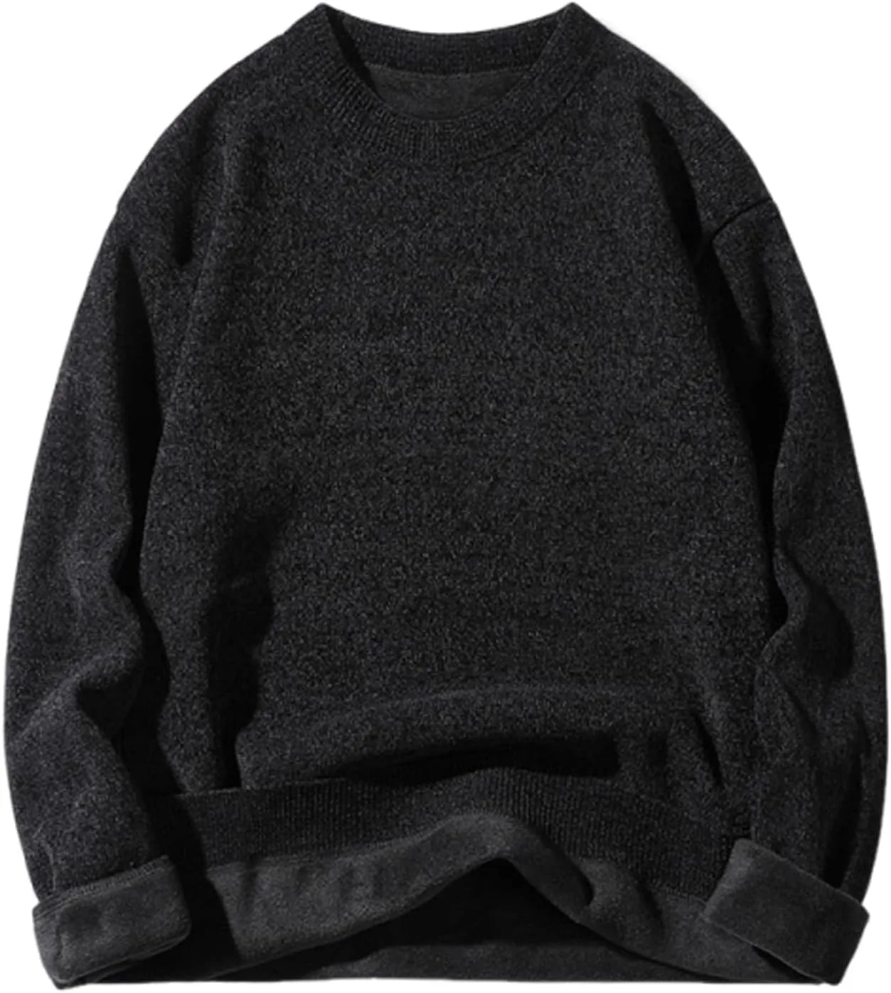 

Мужской теплый флисовый свитер оверсайз с длинным рукавом QUNPIU