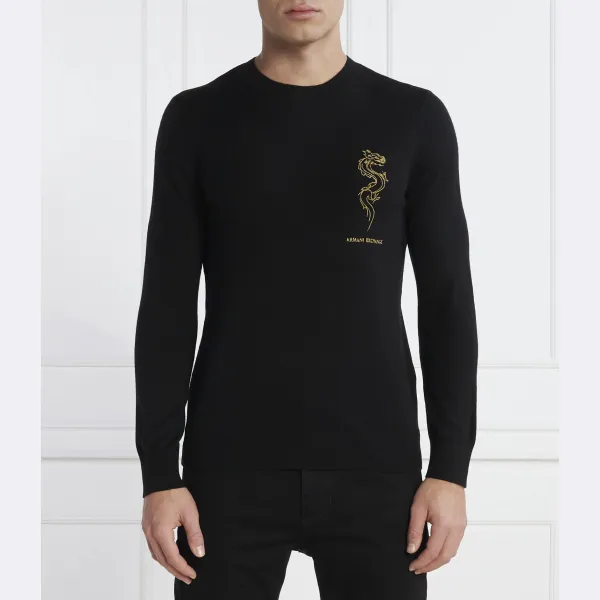 

Свитер обычного кроя с добавлением шерсти Armani Exchange, черный