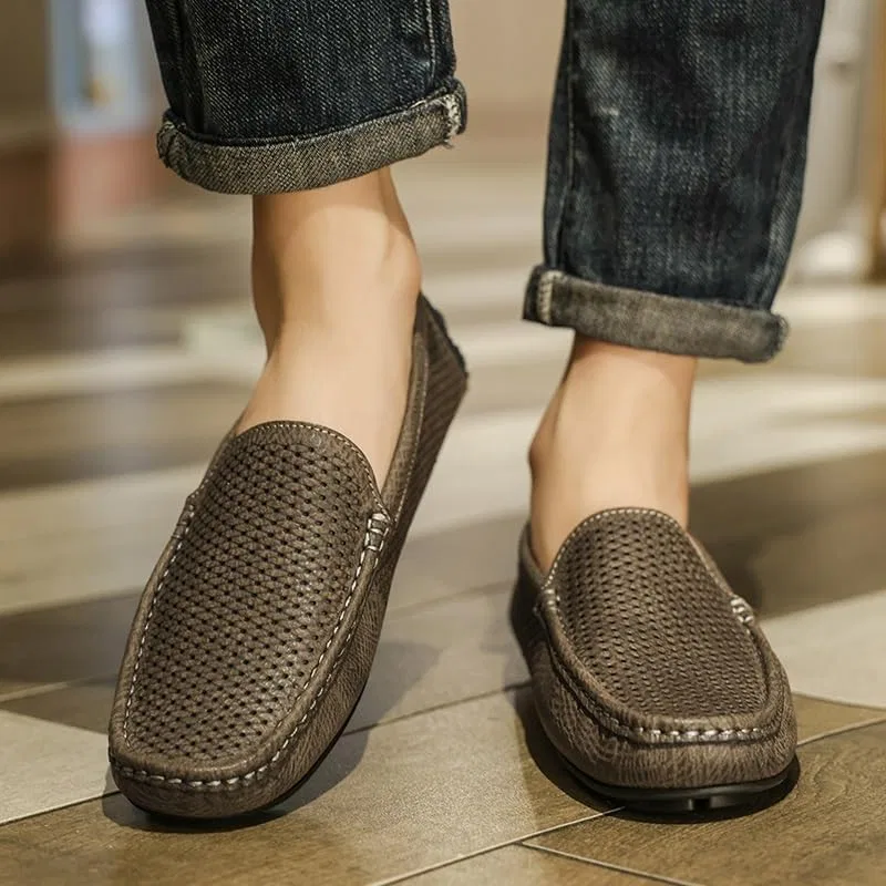 Мокасины мужские, дышащие, Loafers, коричневый SayfuR — фото 2