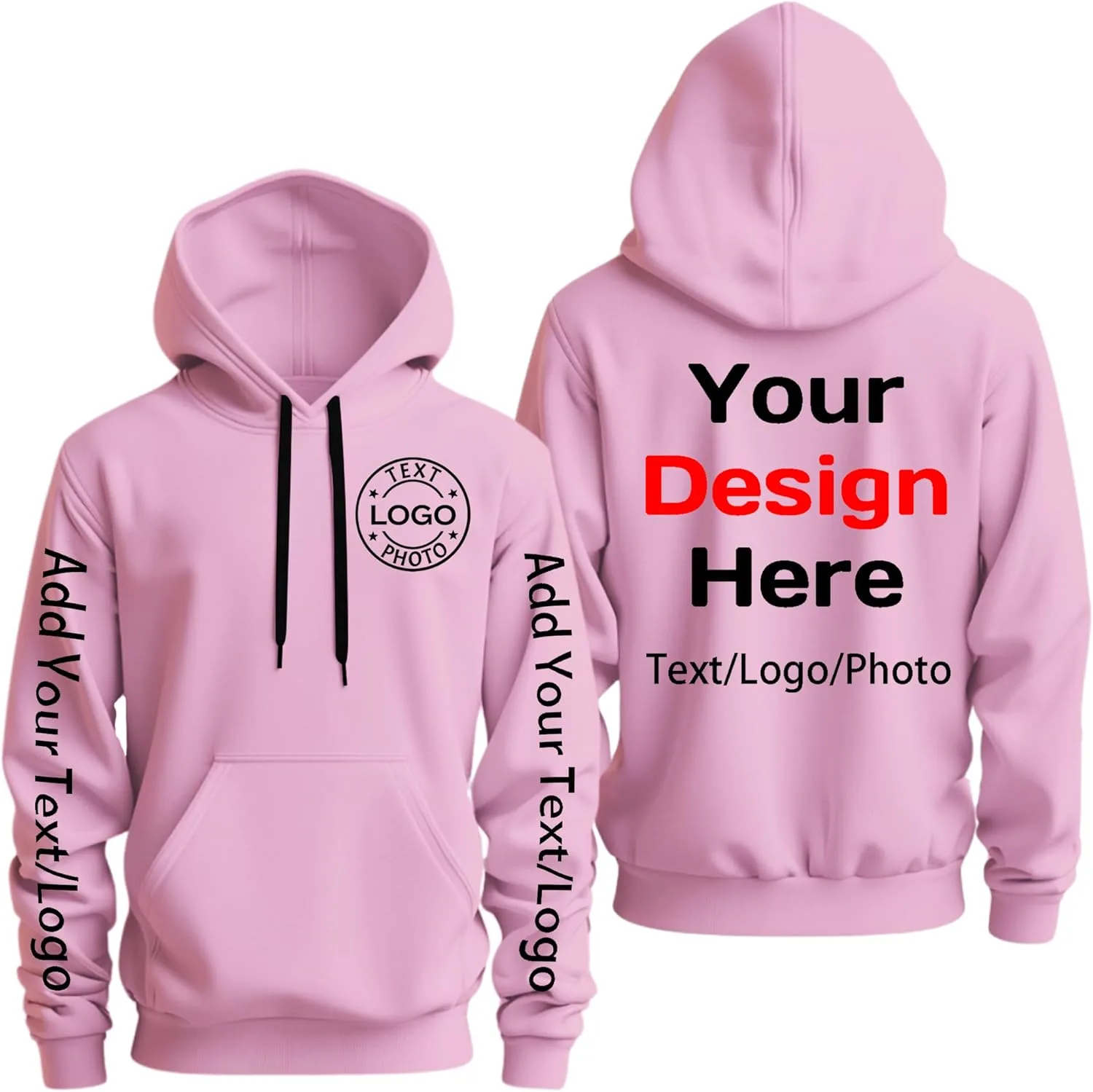 

Капюшон с капюшоном с нанесением текста, логотипа или фото