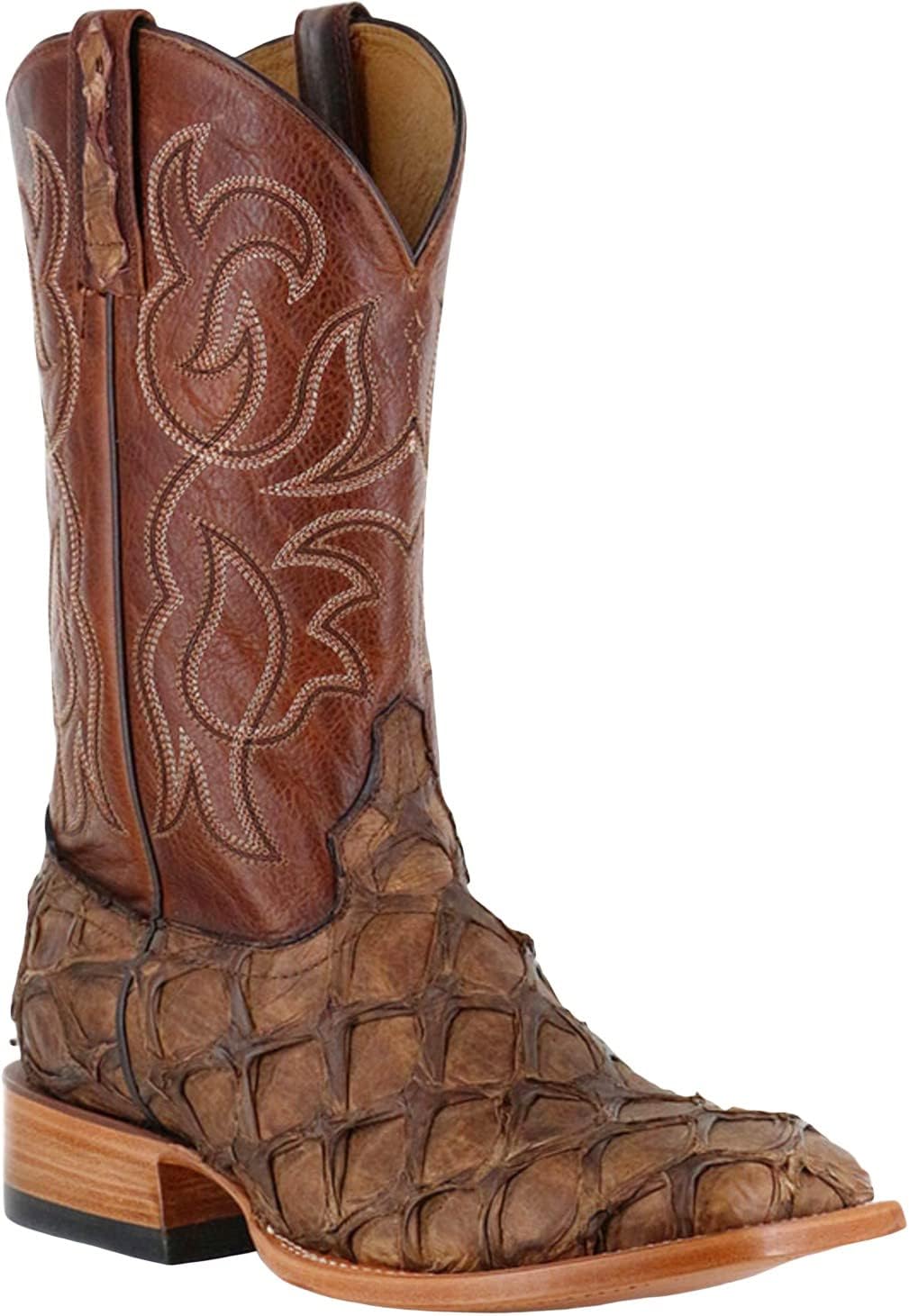 

Мужские экзотические ботинки Cody James Pirarucu с широким квадратным носком - Bbme039, коричневый