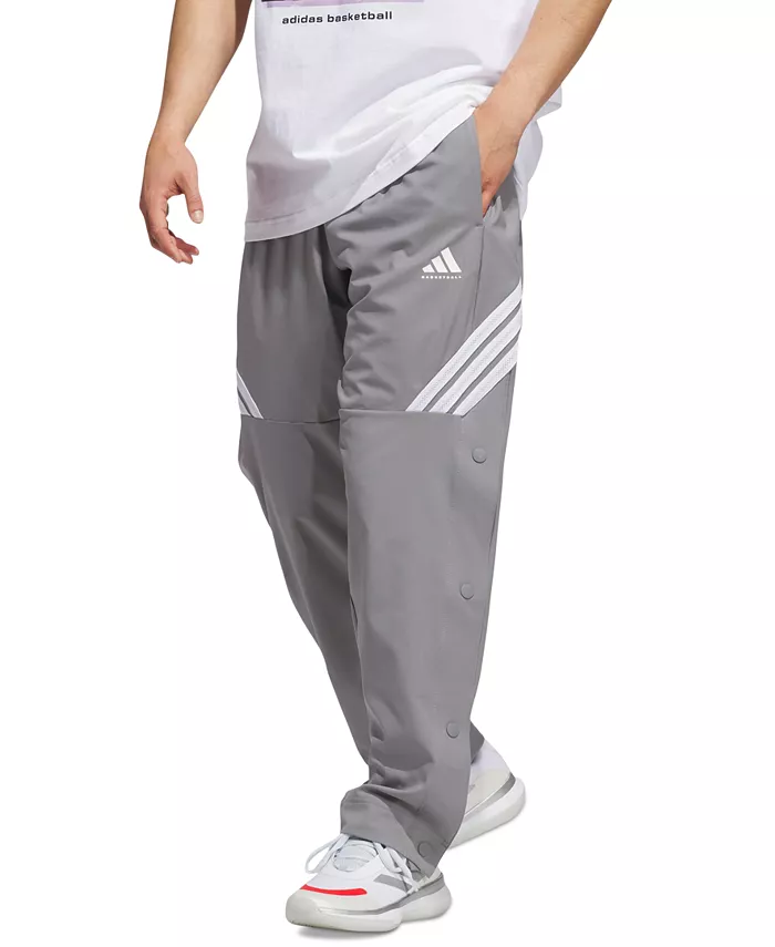 

Мужские брюки с плетеными полосками и застежкой на кнопках Adidas, серый