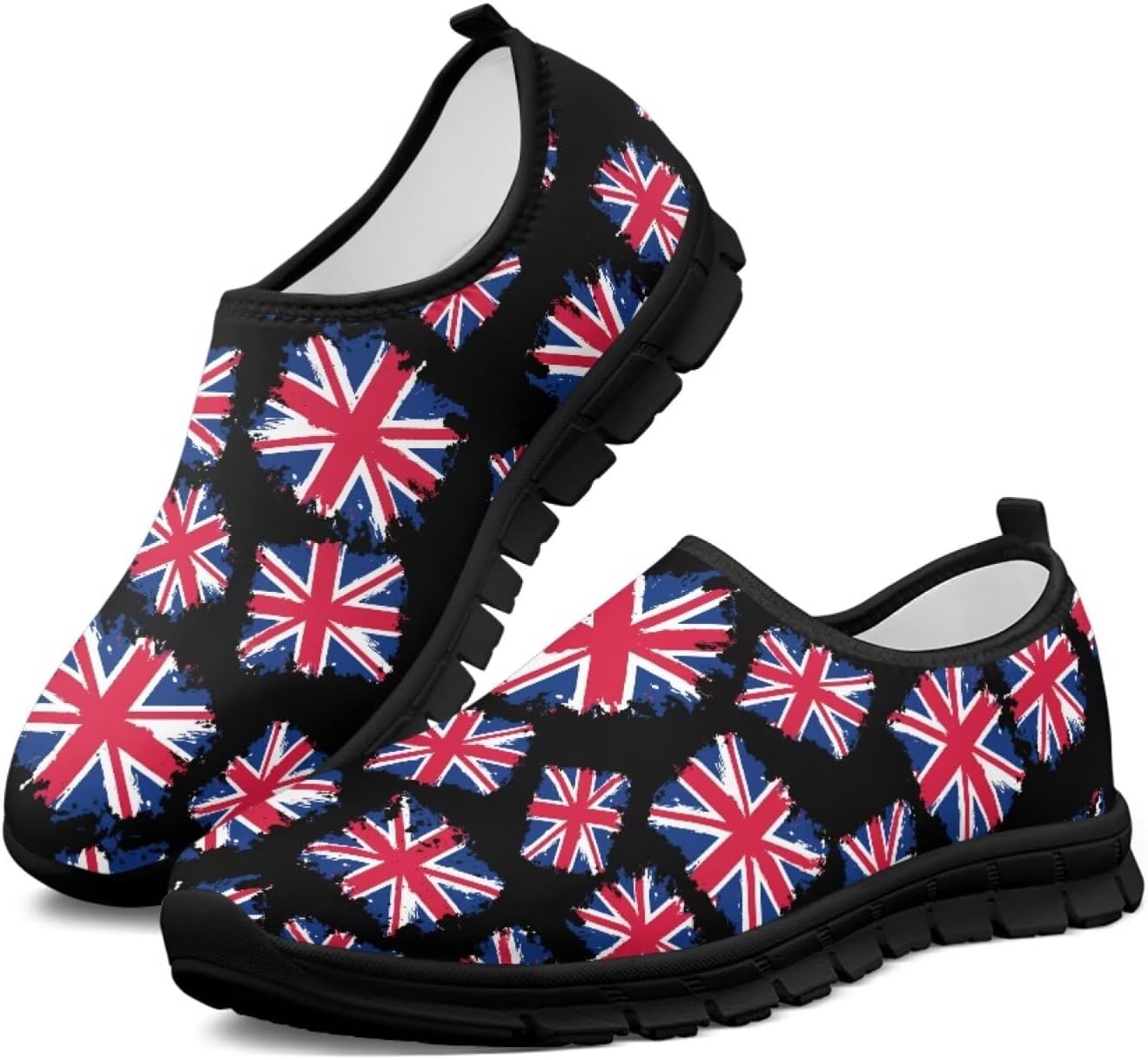 

Мужские слипоны Howilath с принтом флага, повседневные кроссовки для прогулок, обувь без шнурков с подошвой из ЭВА, British Flag