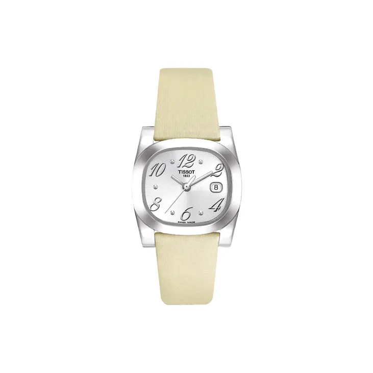 

TISSOT Часы T SPORT Collection Quartz Movement Women's Watch Watch 33mm Silver Dial Stainless Steel Case Grosgrain Strap, Gray