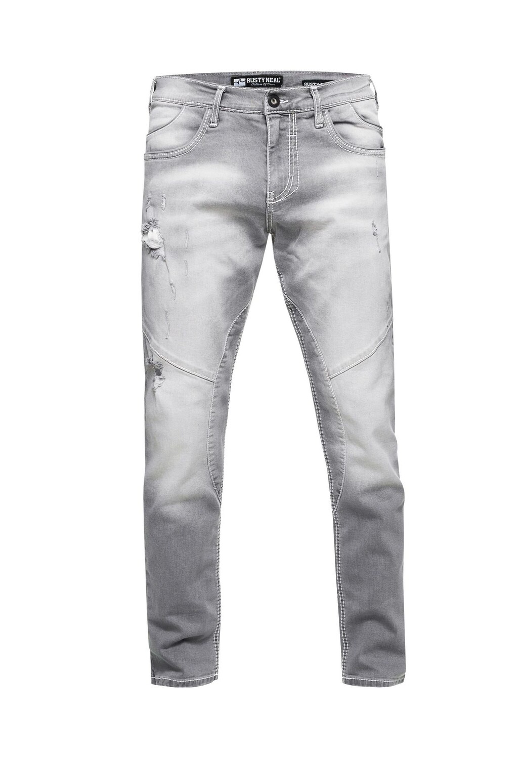 

Джинсы NISHO с модными потертыми деталями RUSTY NEAL, цвет Light Grey Used