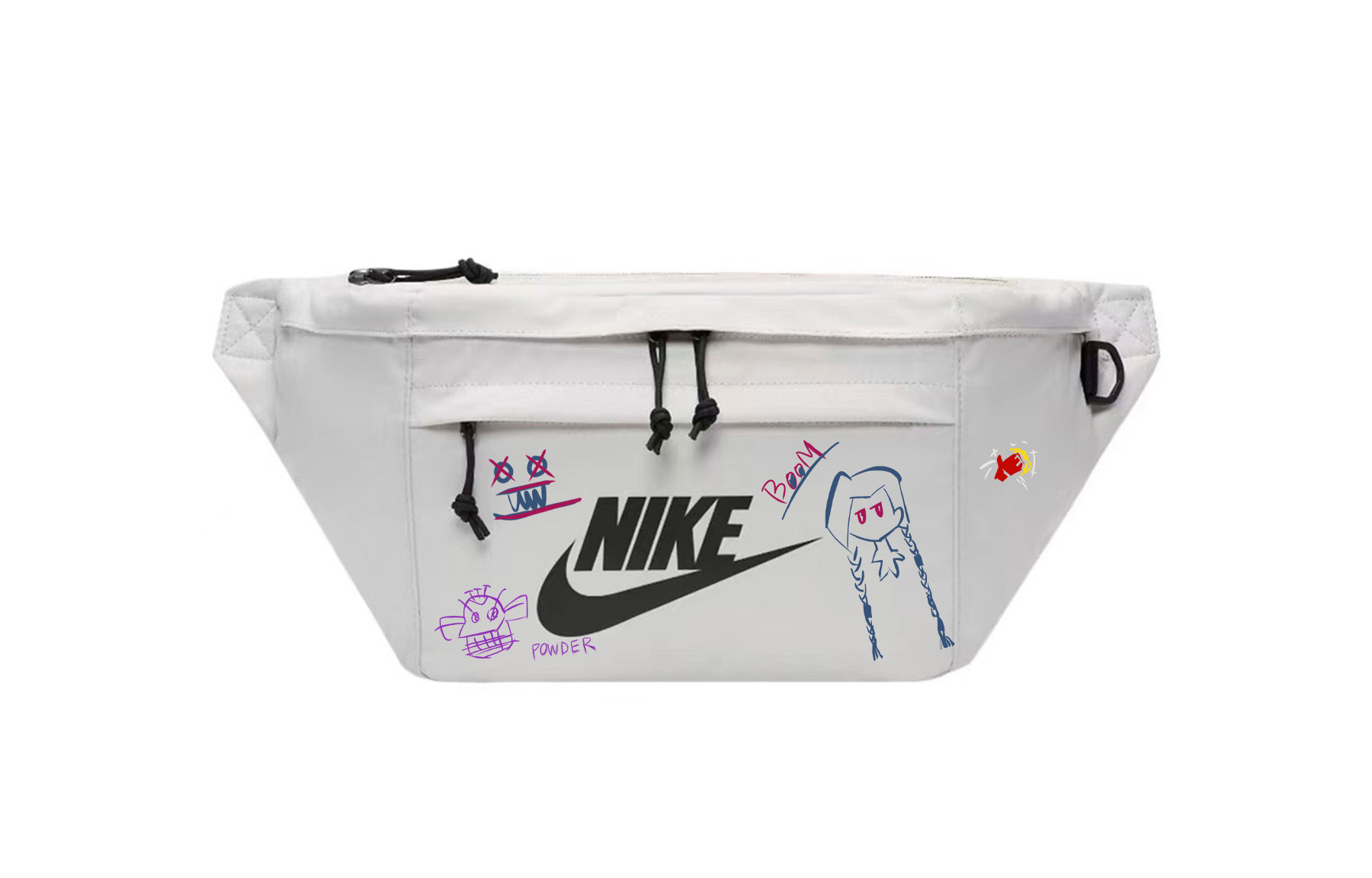 

Nike Тканевый поясной рюкзак унисекс светло-серый, Punk Girl