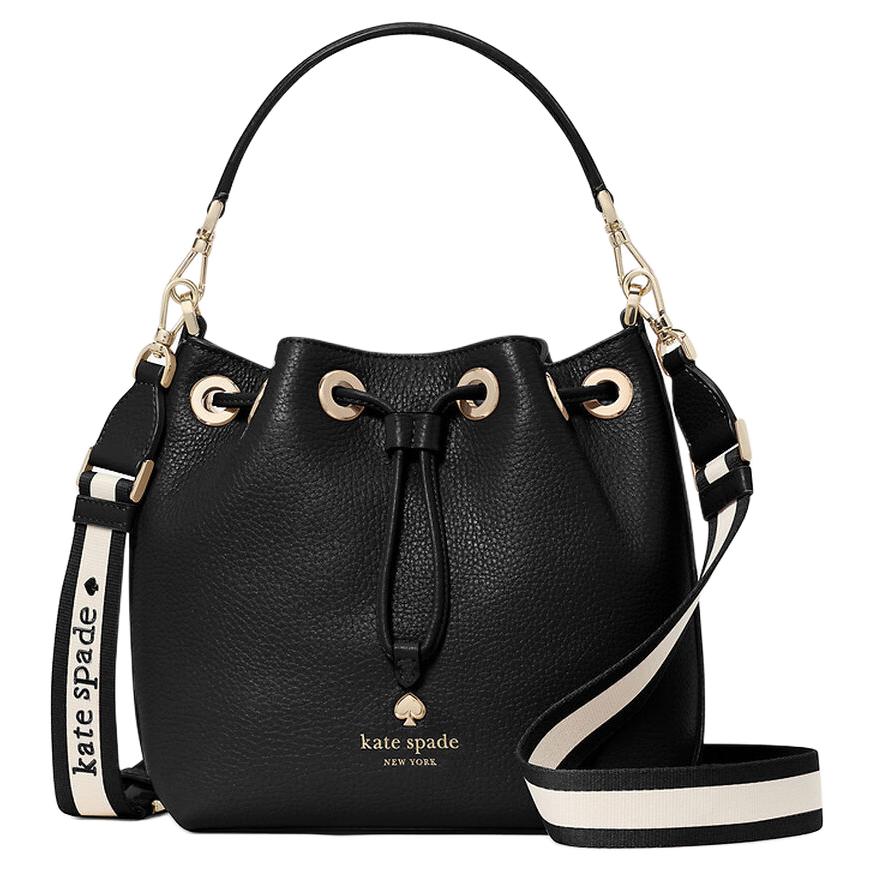 

Kate Spade Кожаная ведро сумка через плечо мини женская черная