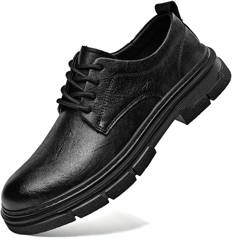 

Повседневные мужские ретро-кожаные туфли, модный британский стиль, противоскользящие, размер 39-44 Sfwarmart, черный