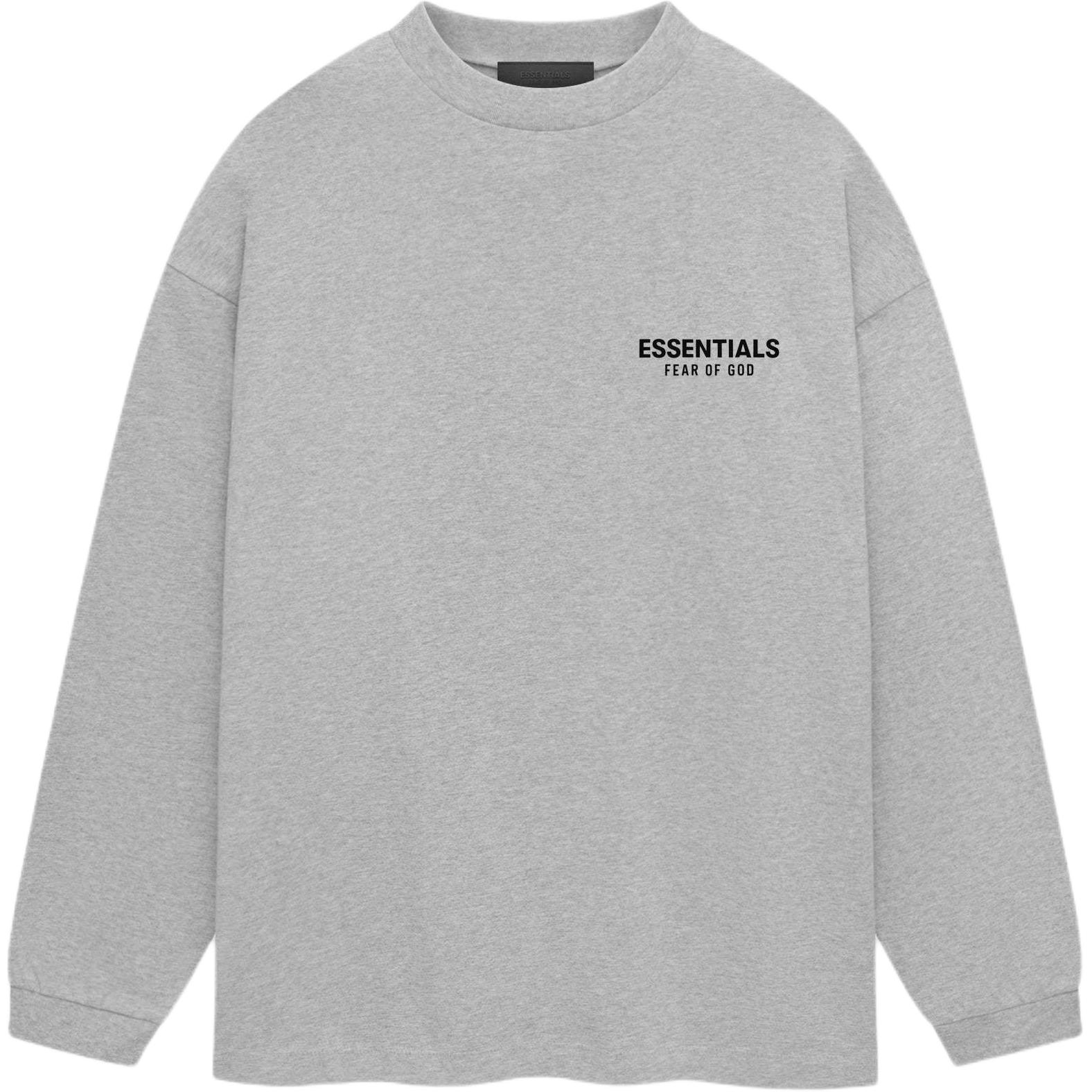 Джерси Футболка с Длинным Рукавом Fear Of God Essentials, Светлый Тумано-Серый/Светлый Серый Меланж — фото 3