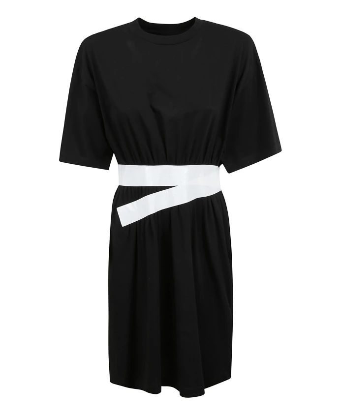 

Креативное мини-платье из трикотажа с оригинальной линией талии. Mm6 Maison Margiela, черный