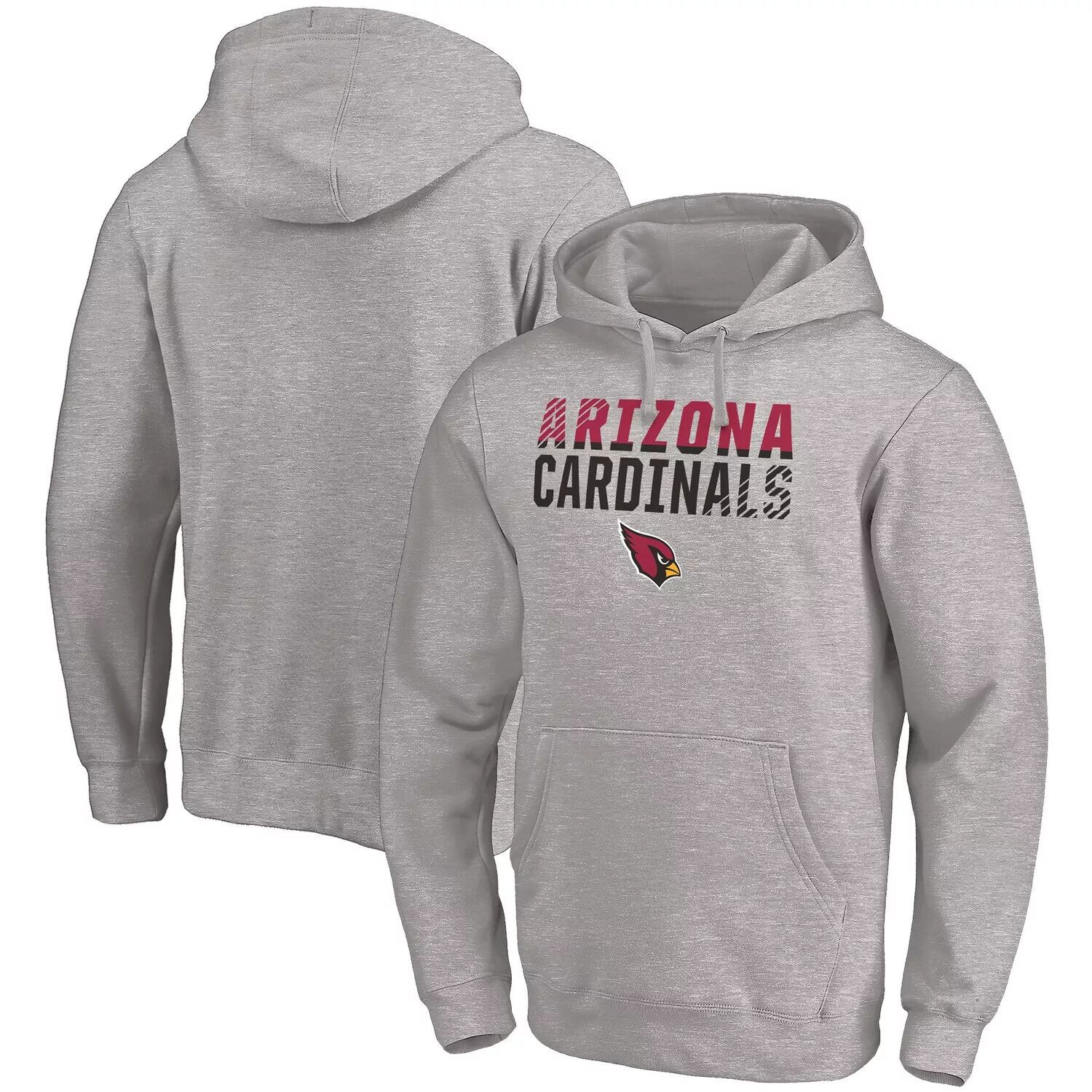 

Мужской приталенный пуловер с капюшоном с логотипом Heather Grey Arizona Cardinals Fade Out Fanatics