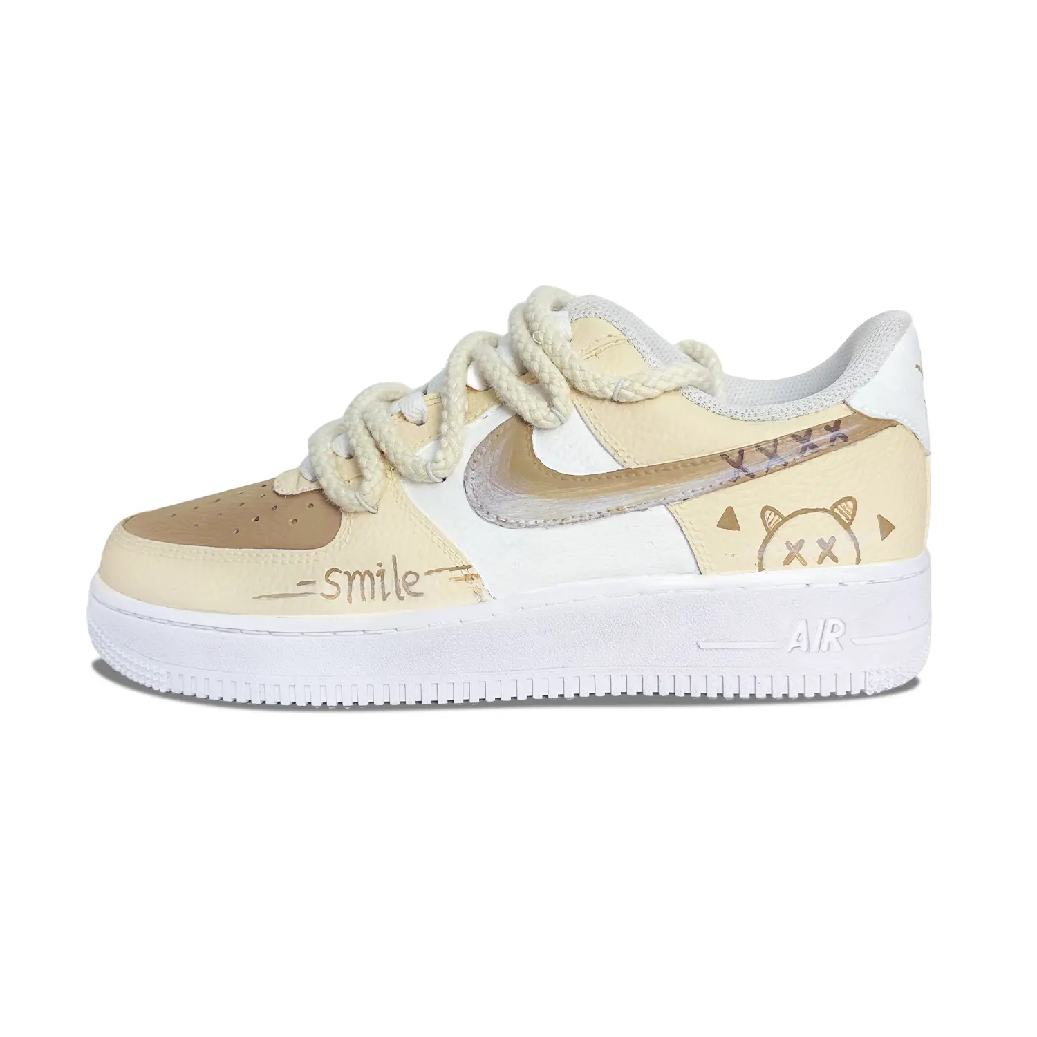 

Кроссовки Nike Air Force 1 Skateboarding Shoes Women's Low-top White, желтый