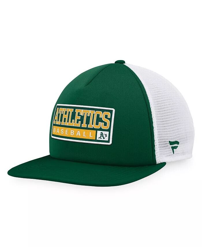 

Мужская зелено-белая кепка Oakland Athletics Foam Trucker Snapback Majestic
