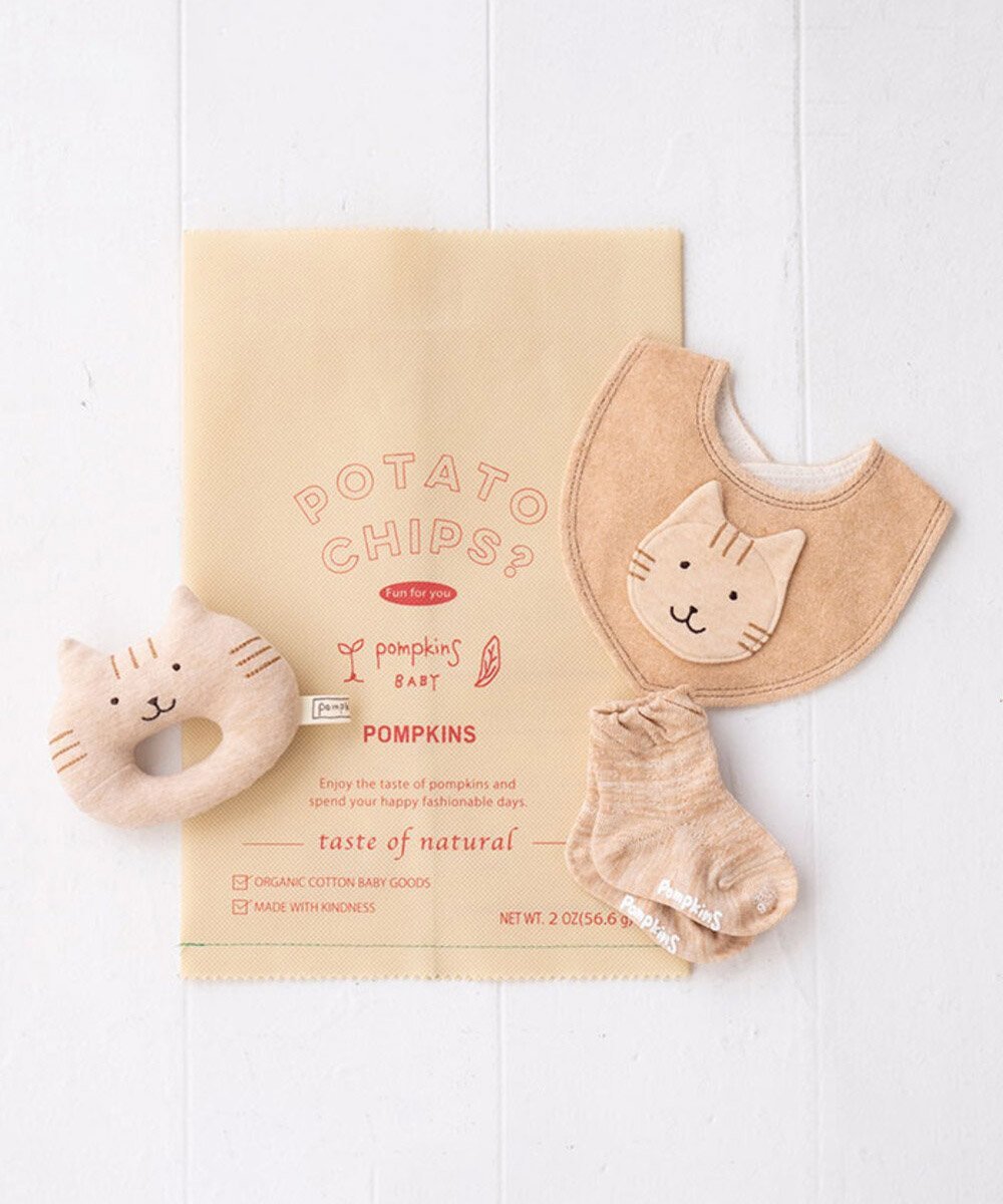 Подарочный набор детских картофельных чипсов POMPKINS BABY, чипсы среднего размера. Backyard Family, Nyanko Chips / Brown