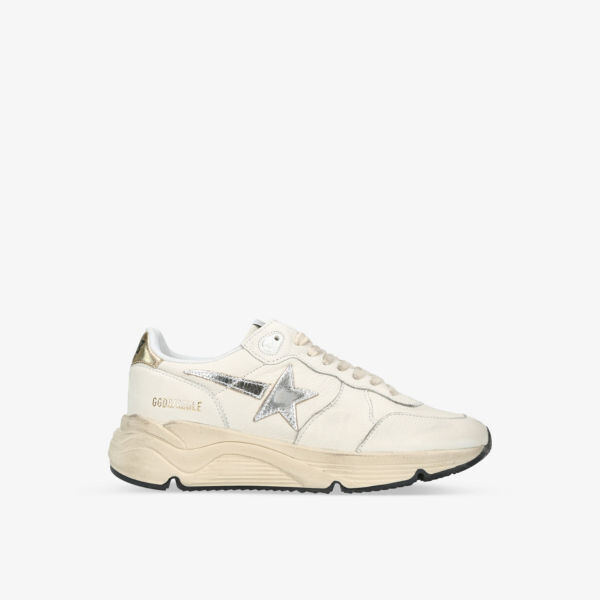 

Кроссовки из кожи с металлической подошвой и звездами Golden Goose, белый