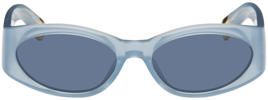 

Синие солнцезащитные очки Les Lunettes Ovalo Jacquemus, цвет Blue/Yellow gold
