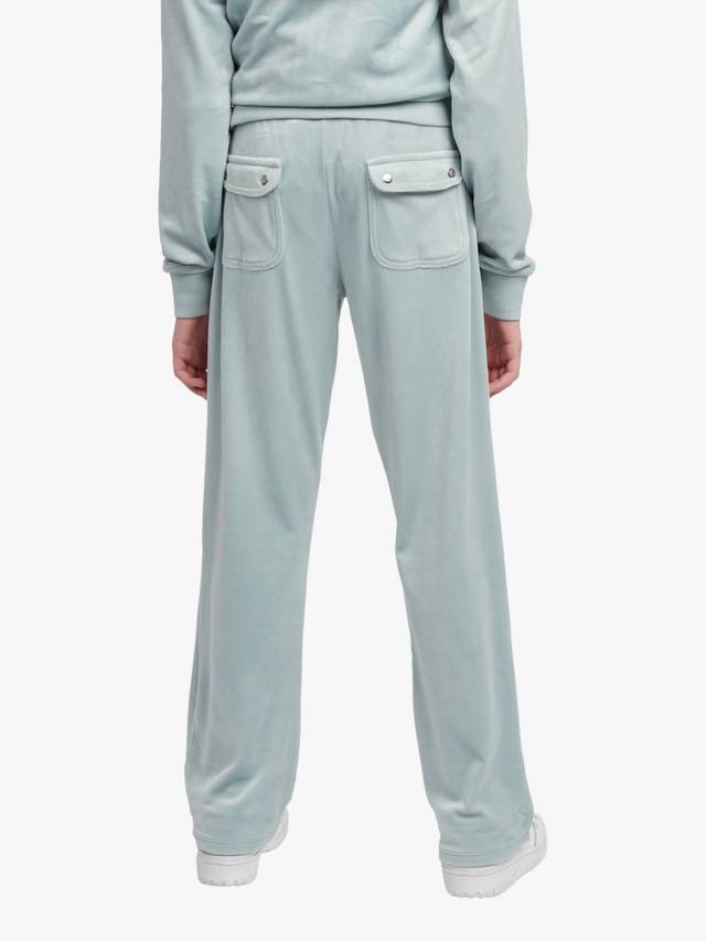 Детские велюровые тоновые широкие джоггеры Juicy Couture, Gray Mist — фото 3