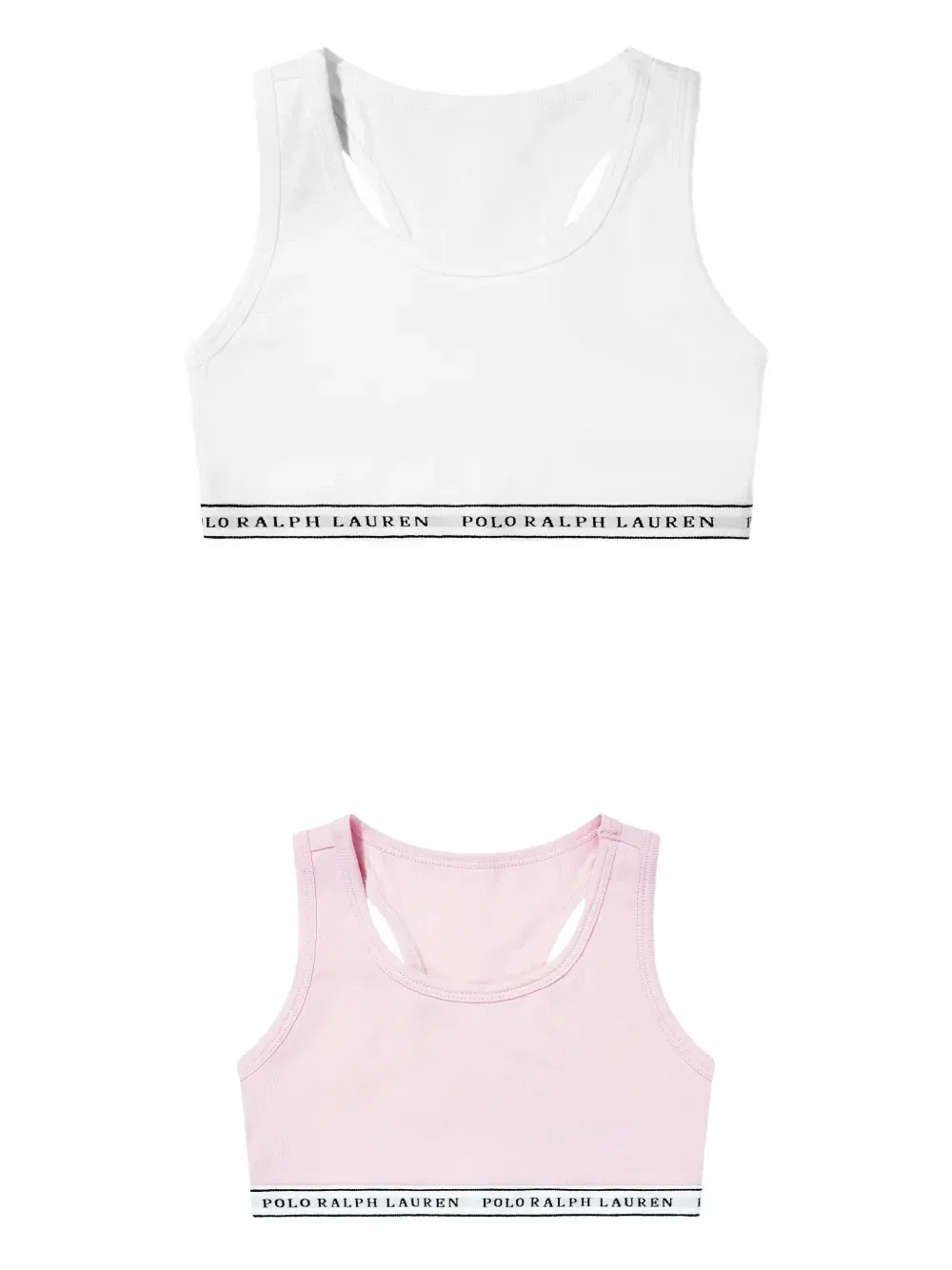 Комплект из двух бюстгальтеров-бралеттов с логотипом Polo Ralph Lauren Kids, белый
