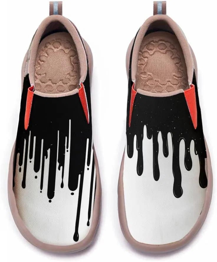 Мокасины повседневные кеды Art Painted, черно-белые Solepulse