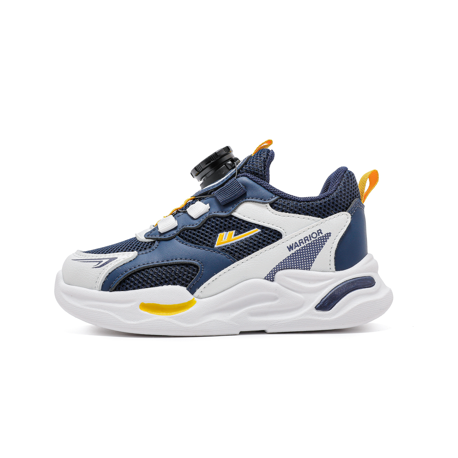 

Детские кроссовки для бега на низкой подошве Synthetic Leather, Textile Lightweight Cushioning WARRIOR, темно-синий/белый