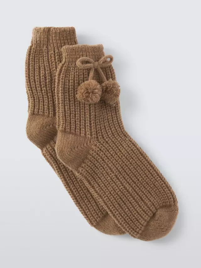 

Носки John Lewis Chunky Ribbed Lounge, цвет toffee