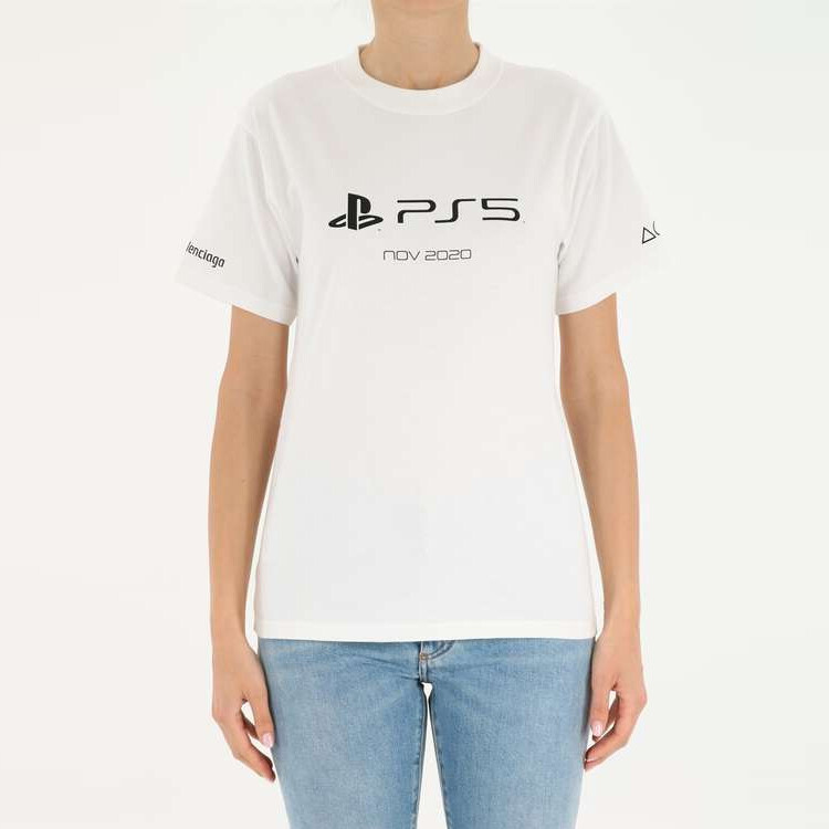 Футболка женская Balenciaga Playstation, белый — фото 3