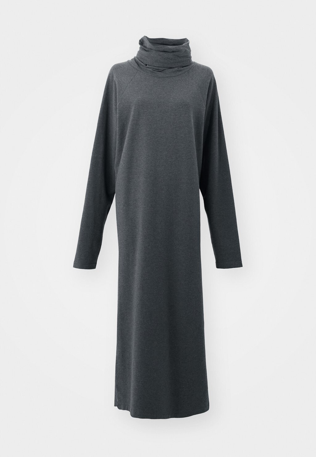 

Платье из джерси OVERSIZED RAGLAN SLEEVE TURTLENECK SIDE SLIT GOWN Norma Kamali, серый