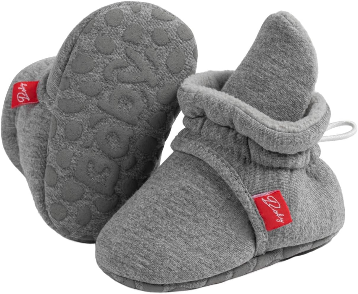 

Детские зимние носочки-ботинки Ctreela для первых шагов с противоскользящей резиновой подошвой, свитерные тапочки, вязаные милые кроссовки для малышей, темно-серый