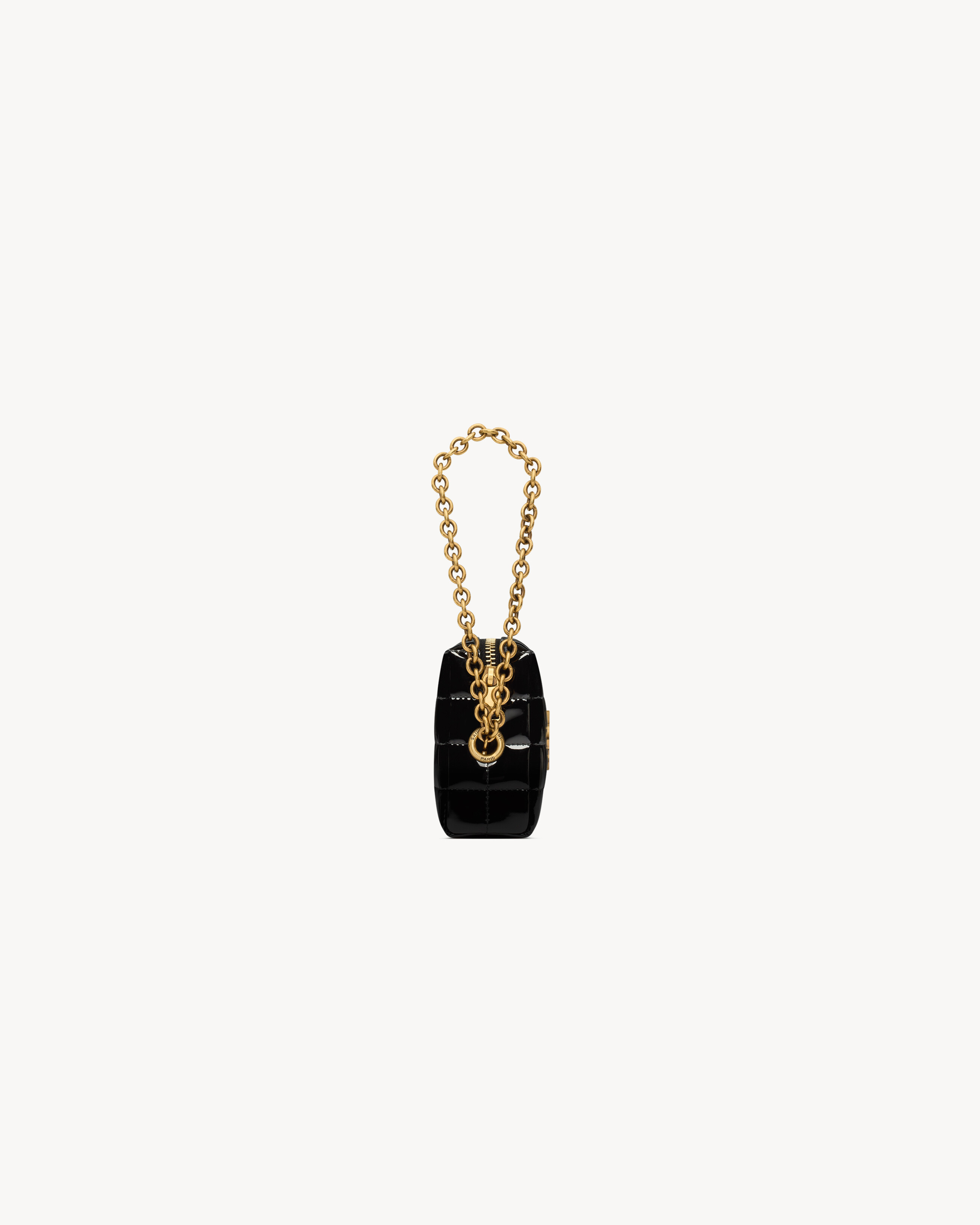 Сумка-клатч на цепочке CASSANDRE MATELASSE CARRE из блестящего канваса Saint Laurent, черный — фото 4