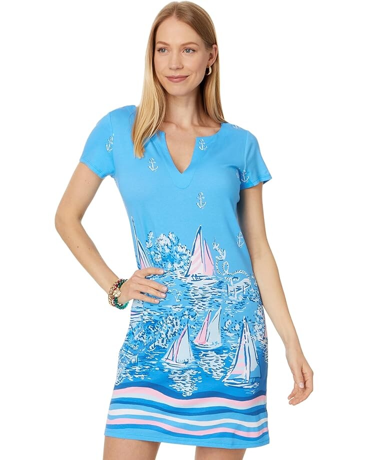 

Платье Lilly Pulitzer UPF 50+ Sophiletta Dress, цвет Lunar Blue A Lil Nauti Engineered Knit Dress