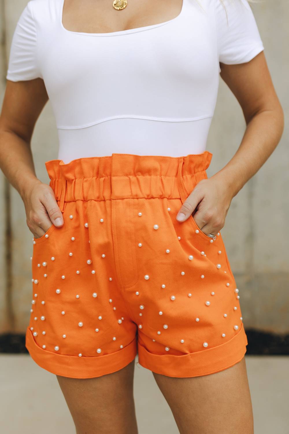 

Шорты Stacey Denim Pearl в оранжевом цвете Sunland 17