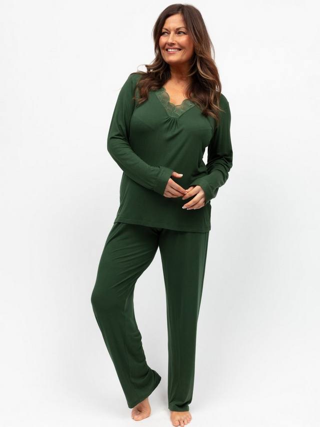 

Пижамный комплект с кружевными вставками Cyberjammies, Olive Green
