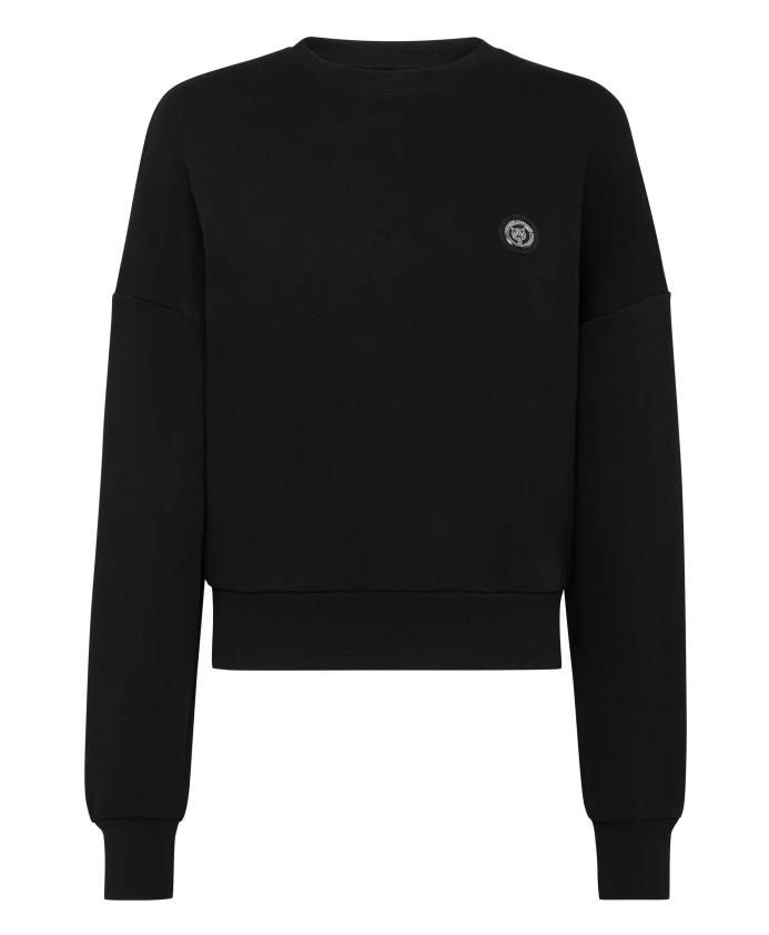 

Укороченная толстовка с блестками Plein Sport, черный