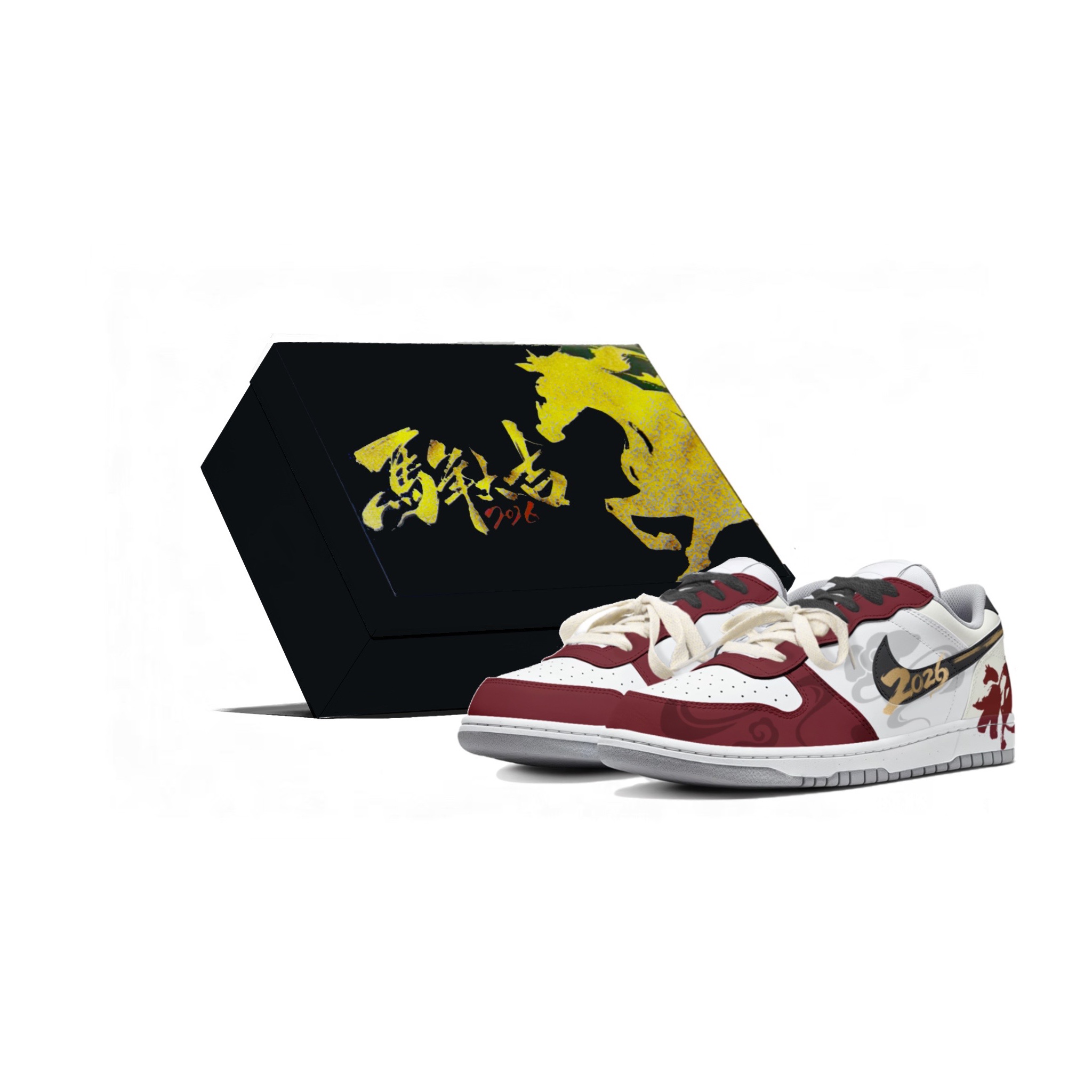 

Nike Кроссовки для скейтбординга Big Lucky Cloud New Year Blessing мужские, низкие, устойчивые к истиранию, дышащие, красный цвет China Red