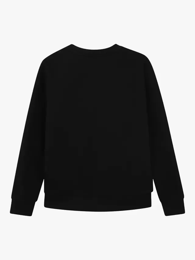 Детская толстовка с круглым вырезом и логотипом, черная HUGO BOSS — фото 2