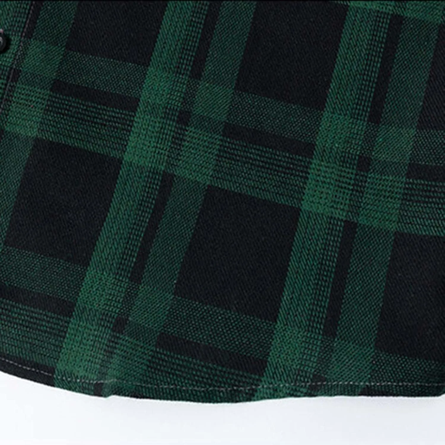 Мужская рубашка с коротким рукавом Vintage Plaid Print, с воротником и карманом, свободного кроя Plus Size, для комфортного лета Generic, зеленый — фото 3