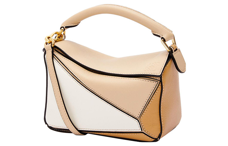 

LOEWE Сумка-головоломка "Puzzle Classic" из телячьей кожи, сумка-мессенджер, сумка через плечо, мини-сумка для женщин, серо-бежевый/мягкий белый