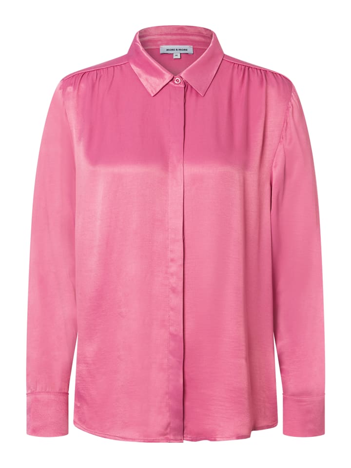 

блестящая атласная блузка цвета ягодной розы More & More