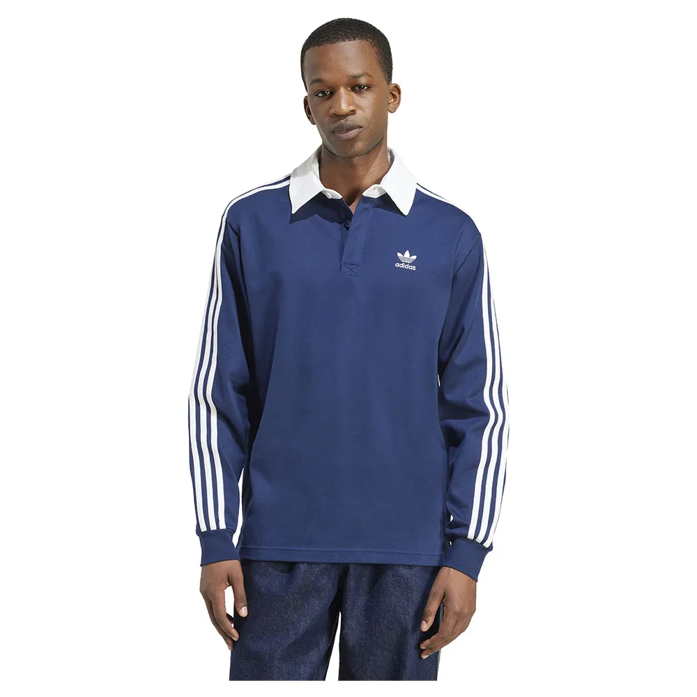 

Поло с длинным рукавом adidas Originals Adicolor Rugby, синий