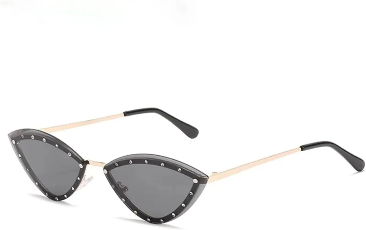 

Солнцезащитные очки с защитой UV400 | «Кошачий глаз», без оправы, зеленые | для женщин и мужчин, для занятий спортом на открытом воздухе и вождения DSVIGF, Gold Black