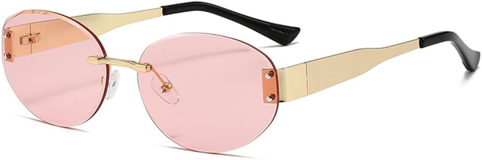 

Солнцезащитные очки UV400 с защитой от УФ-излучения - овальные без оправы в стиле металлик-панк, подходят для женщин и мужчин, для бега и занятий спортом на открытом воздухе generic, 15509-c7