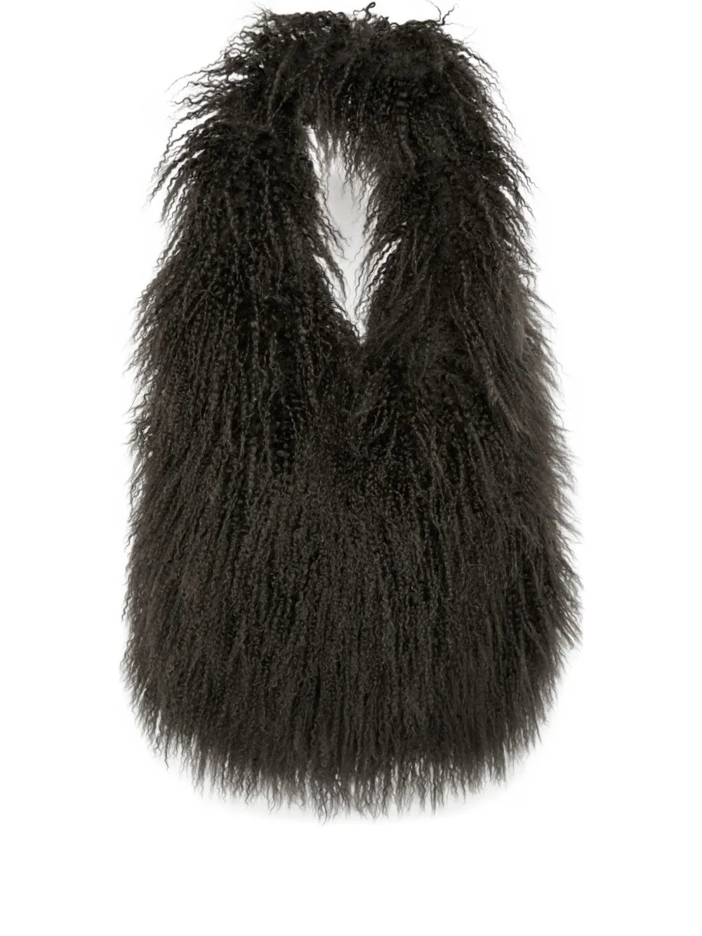 

Сумка на плечо из овчины Yves Salomon, серый