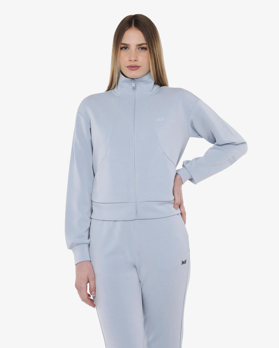 

JAKED Женская толстовка светло-голубого цвета из синтетического материала для фитнеса.