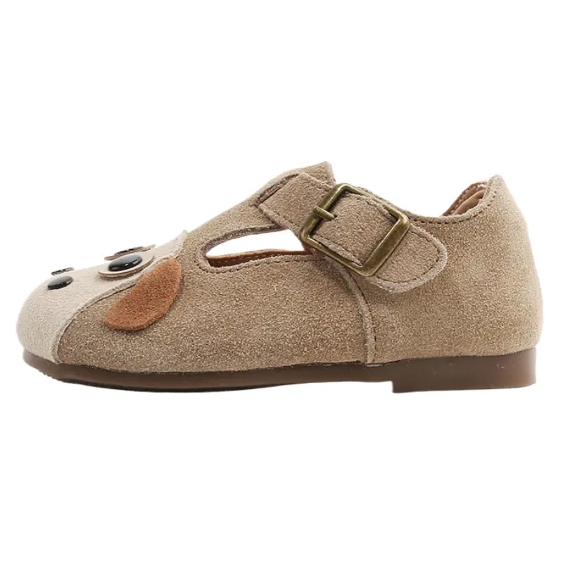 

Детские кожаные туфли с нескользящей подошвой MAIBUXIONG, хаки