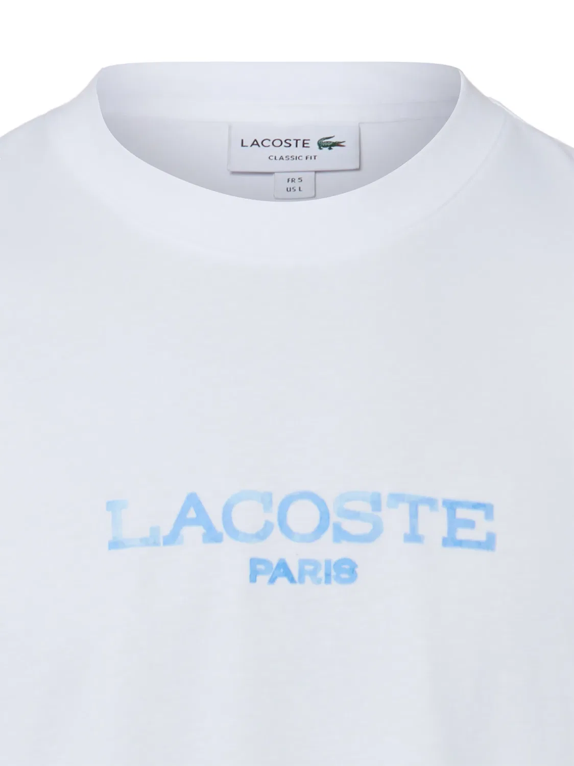 Футболка из мягкого хлопка Lacoste, белый голубой — фото 3