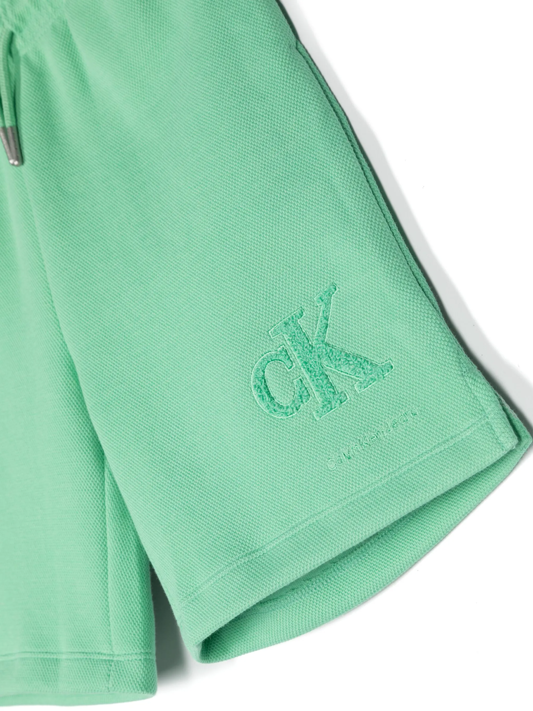 Шорты с вышитым логотипом Calvin Klein Kids, зеленый — фото 3