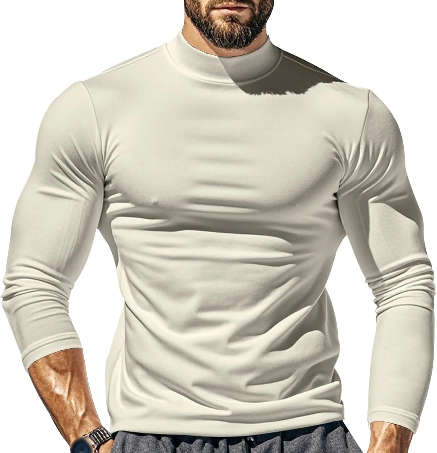 

Мужской повседневный свитер Slim Fit с воротником-стойкой, мягкий и дышащий JEShifangjiusu