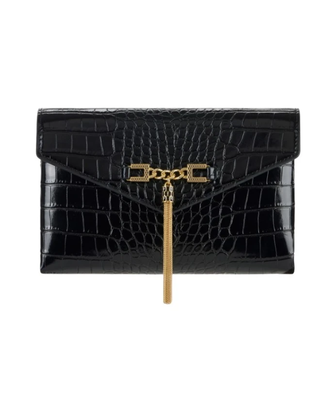 

Черная сумка через плечо с принтом под крокодиловую кожу Elisabetta Franchi, черный