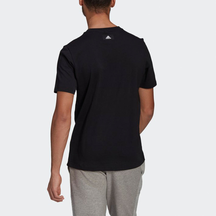 Футболка adidas M Fi Gfx Tee Athleisure Casual Sports Round Neck Short Sleeve Black, черный — фото 4